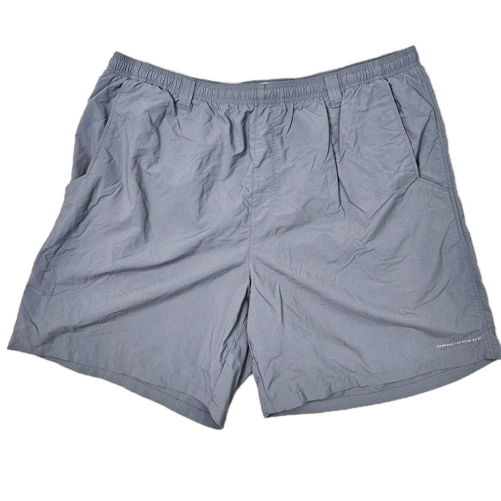 Columbia PFG Omni-Shade Fishing Shorts Men's XXL Gray Nylon‎ Outdoor Hiking